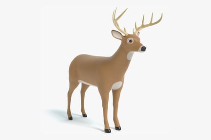 Preview: Stylized White-Tailed Deer with Antlers