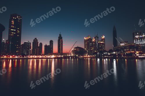 Preview: Dubai downtown at night