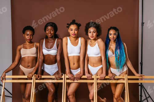 Preview: Beautiful black women posing in studio