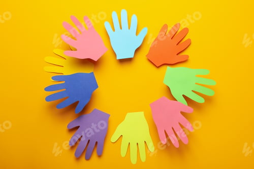 Preview: Concept of World Children's Day on orange background