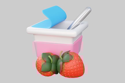 Preview: Strawberry yogurt cup with spoon