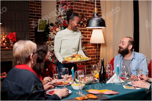 Preview: Festive family at christmas eve dinner