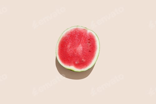 Preview: Watermelon cut on creamy background