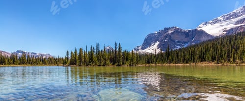 Preview: Glacier Lake in Canadian Rocky Mountain Landscape.