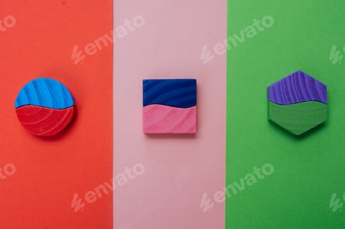 Preview: Closeup shot of colorful blocks on a colorful background