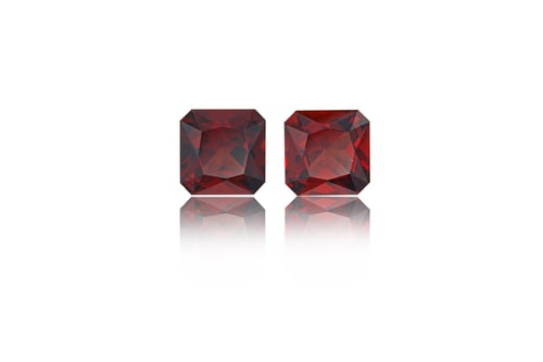 Preview: macro mineral stone cut Garnet on a white background