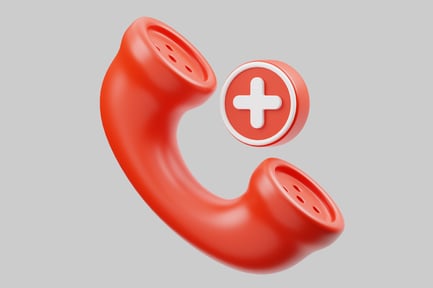 Preview: Red Telephone Receiver with White Cross