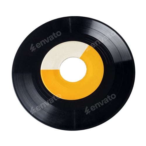 Preview: Wide-hole vinyl record isolated on white background