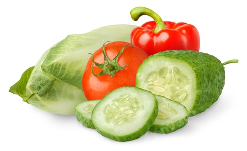 Preview: Isolated salad vegetables