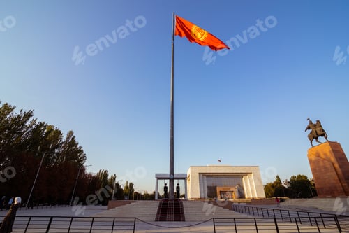 Preview: Soldiers guarding the national flag of Kyrgyzstan