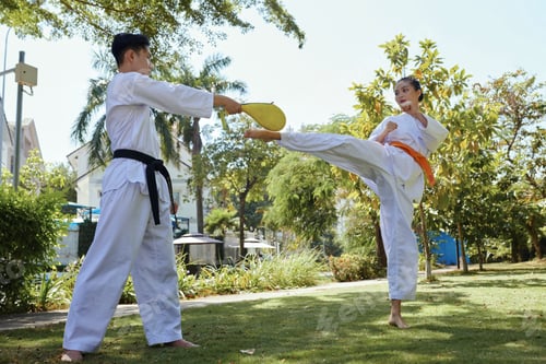 Preview: Sportswoman Practicing High Kick
