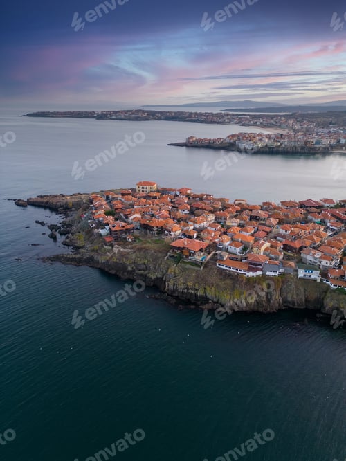 Preview: Aerial view of the old town Sozopol, Burgas region, Bulgaria