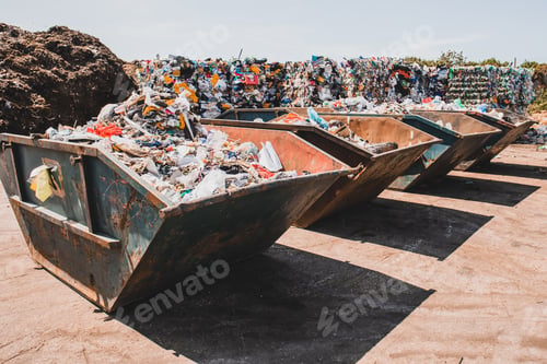 Preview: Stack of different types of garbage at city dump