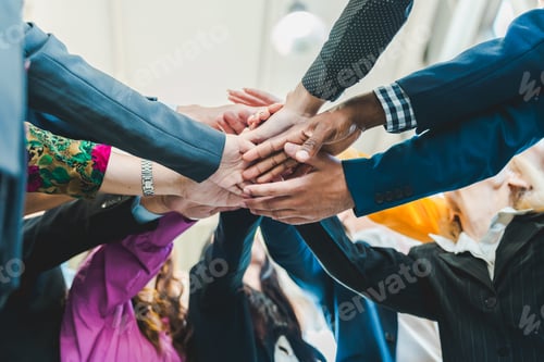 Preview: Celebrate victory to business success with colleagues. Business celebration party event with partner