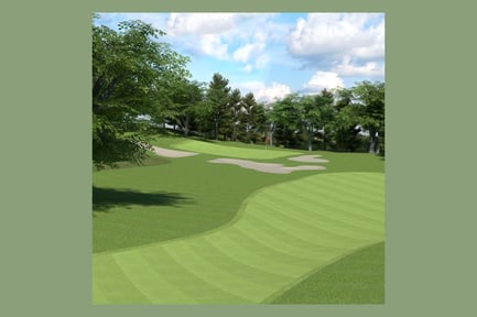 Preview: Green Golf Course with Bunkers and Trees