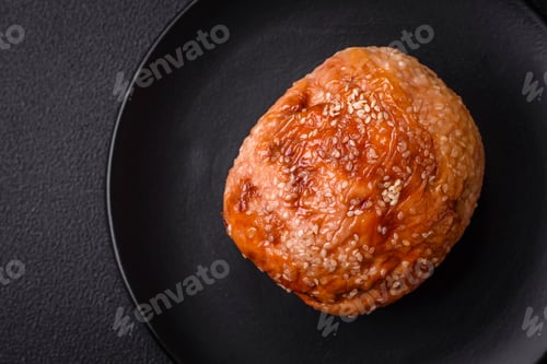 Preview: Delicious baked chicken or turkey meat roll with salt and spices