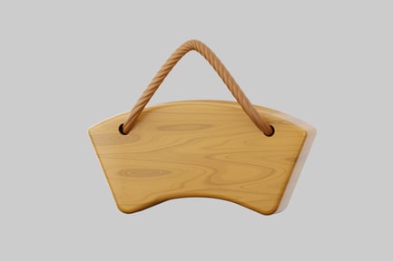 Vista previa: Letrero de madera con asa de cuerda