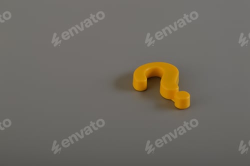 Preview: Question mark symbol isolated on a grey background