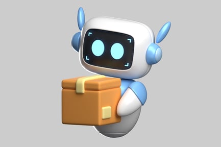 Aperçu: Conception de personnages de livraison de robots de dessin animé