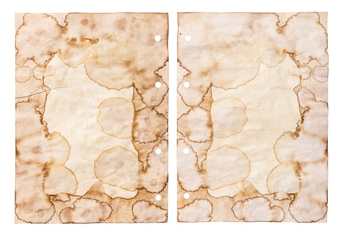 Preview: Two Aged Paper Sheets with Coffee Stain Texture