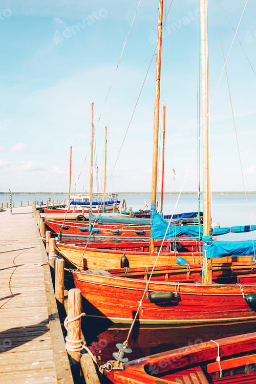 Preview: Beautiful view of sailboats at Steinhudermeer, Germany