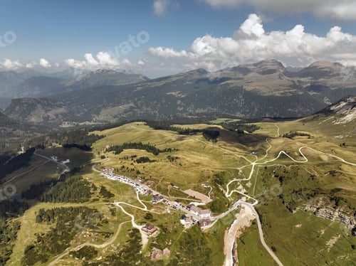 Preview: a beautiful view of a mountain range in europe from a helicopter