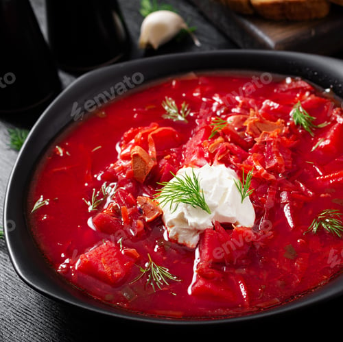 Preview: Traditional Ukrainian borscht.