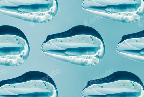 Preview: pattern smear gel serum on blue background