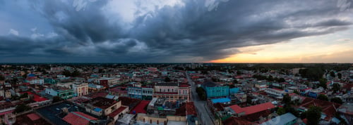 Preview: Aerial Panoramic view of a small Cuban Town, Ciego de Avila