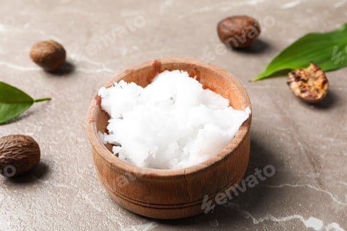 Preview: Concept of skin care cosmetics, Shea butter, close up