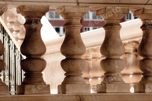 Elegant Architectural Details of Balustrade and Building