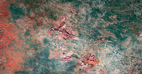 Preview: rusting old metal plate painted with green paint