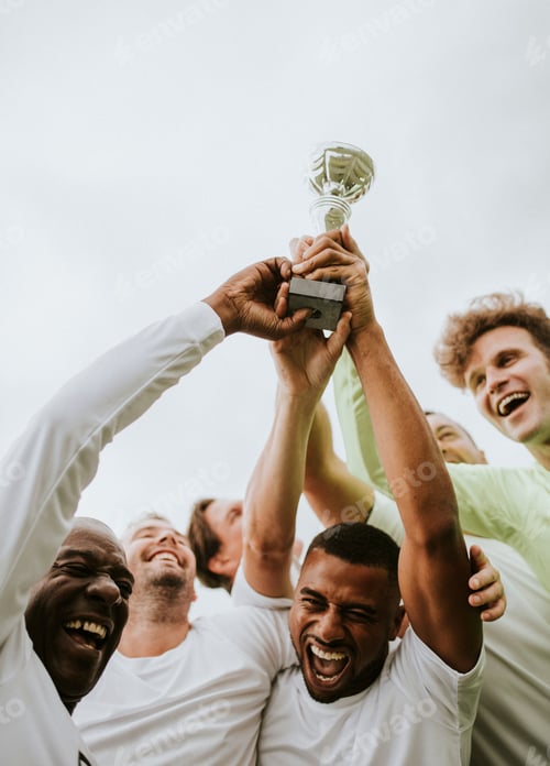 Preview: Soccer team celebrating their victory