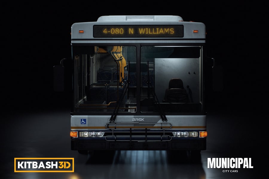 Kitbash: City Cars - City Bus 3D, Incl. hotel & chair - Envato