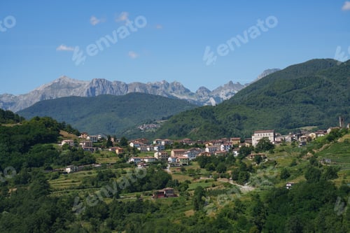 Preview: Summer landscape along the road from Castelnuovo Garfagnana to San Romano, Tuscany