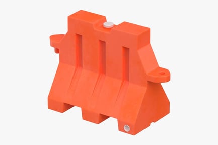 Preview: Orange Plastic Road Safety Barrier - Clean and Dirty