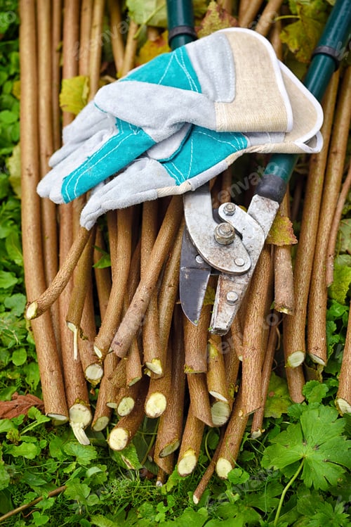 Preview: Garden gloves with old garden secateur for working in the garden