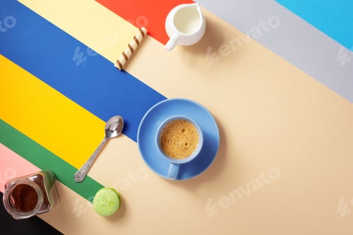 Preview: coffee cup at abstract paper background