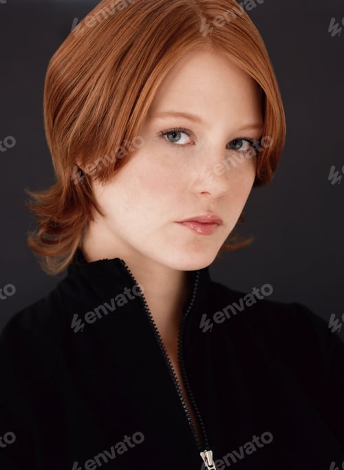 Preview: Young woman looking serious