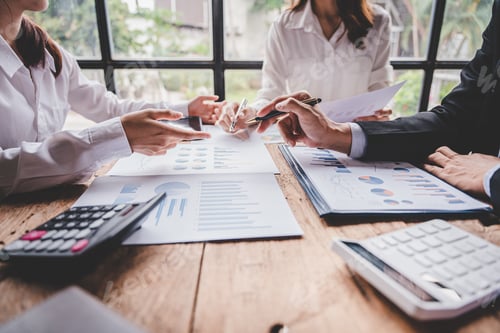 Preview: Business Meeting Analyzing Data in Office Workplace