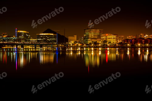 Preview: View of Tempe at night. East of Phoenix, in Arizona, United States.