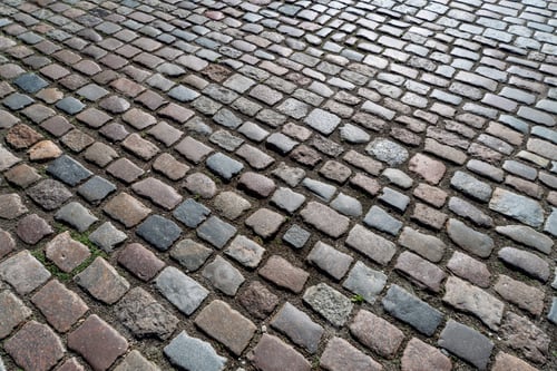 Preview: Tiles texture. Pattern of ancient german cobblestone in city downtown