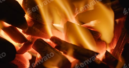 Preview: Charcoal BBQ blazing and glowing