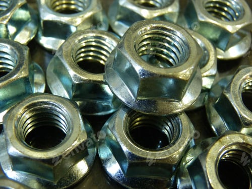 Preview: High angle shot of metal nuts bunch