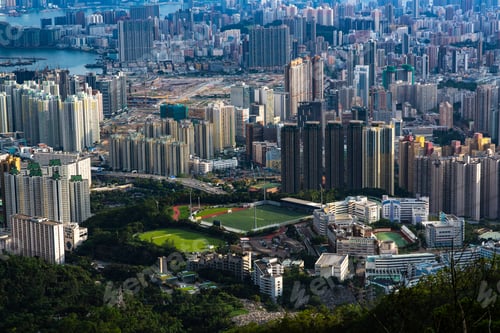 Preview: Hong Kong Victoria harbor cityscape, business downtown urban with skyline building