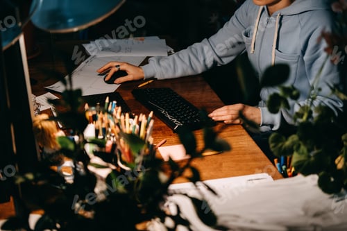 Preview: Small business owner, Designer workplace. Female Designer, sewing studio owner, creative studio