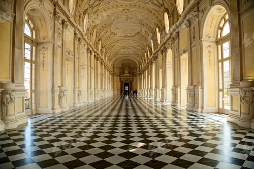 Preview: Beautiful shot of the Royal palace gallery in Venaria, Italy