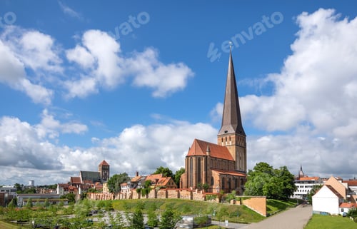 Preview: View of St. Peter's Church in Rostock, Germany