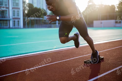 Preview: Cropped image of a young african male athlete