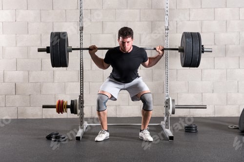 Preview: Man performing a crossfit back squat exercise